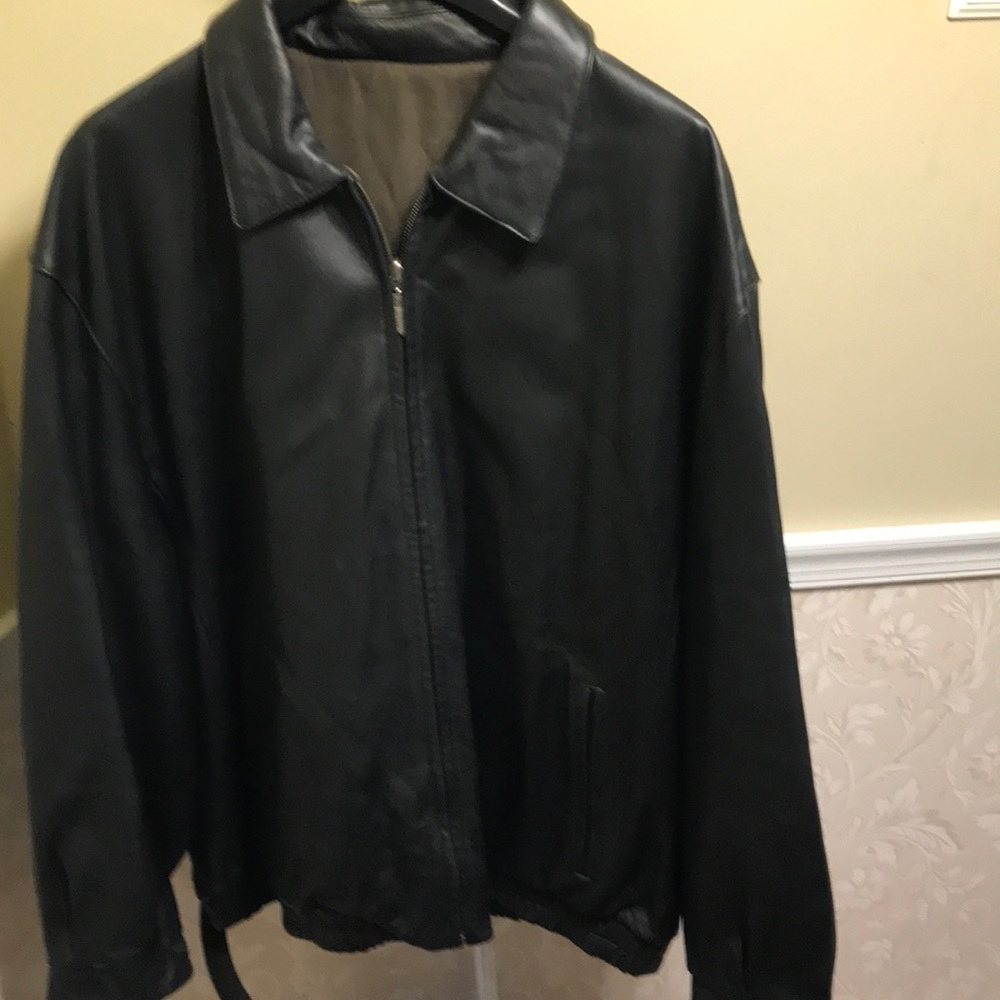 Reversible Men’s Black Leather 2X Jacket